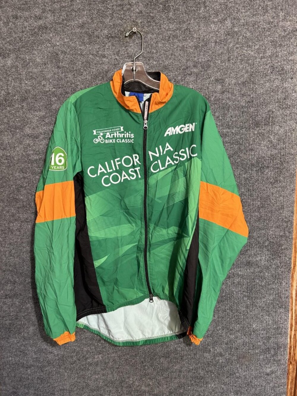 Primal Cycling Jacket Mens Large Green California Coast Classic Full Zip Bike